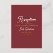 Moderne retro bruiloft receptie informatiekaartje (Voorkant)