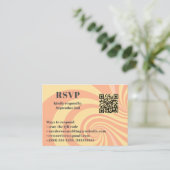 Moderne Retro Bruiloft RSVP Online QR Code Foto Informatiekaartje (Staand voorkant)
