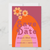 Moderne Retro Bruiloft Save The Date (Voorkant)
