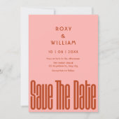 Moderne Retro bruiloft Save The Date (Voorkant)