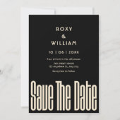 Moderne Retro bruiloft Save The Date (Voorkant)