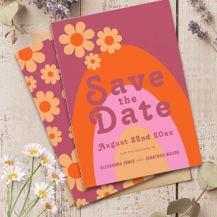 Moderne Retro bruiloft Save The Date