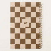 Moderne retro bruin geruite patroon boog foto planner (Achterkant)