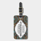 Moderne Retro bruine stuitbarstingen met naam Bagagelabel (Voorkant verticaal)