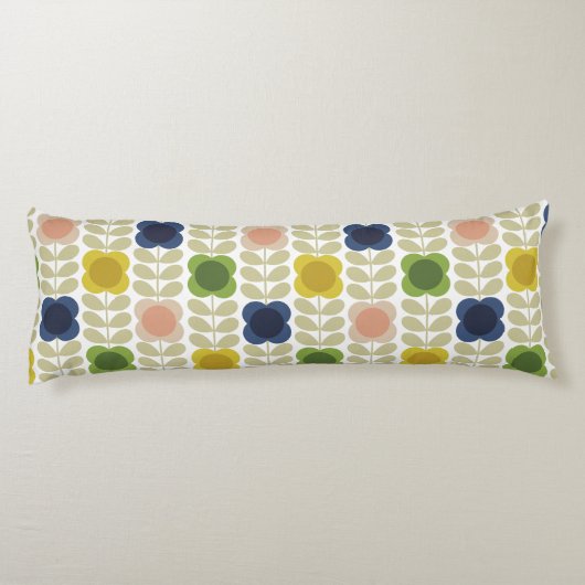 Moderne Retro , Charm Summer Flower Stem Lichaamskussen (Achterkant)