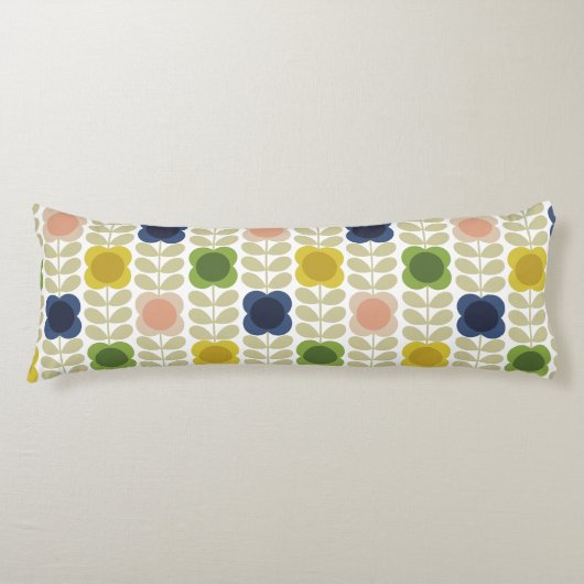 Moderne Retro , Charm Summer Flower Stem Lichaamskussen (Voorkant)