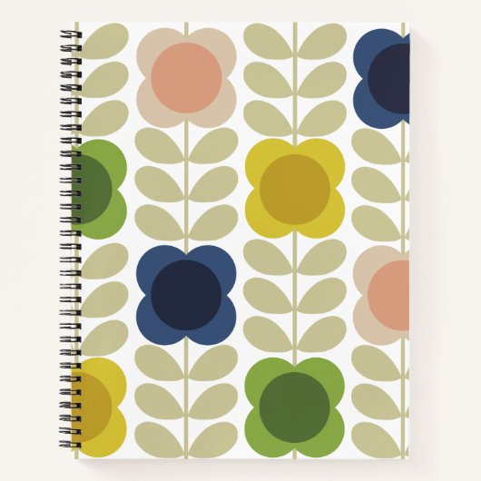 Moderne Retro , Charm Summer Flower Stem Notitieboek (Voorkant)