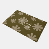 Moderne Retro Chic Daisy Bloemen Welkom Deurmat (Schuin)