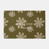 Moderne Retro Chic Daisy Bloemen Welkom Deurmat (Voorkant)