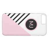 Moderne Retro Chic Monogram Strepen en Kleurenblok Case-Mate iPhone Case (Achterkant (Horizontaal))