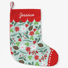 Moderne Retro Chic Pattern Feestdagen Aangepast Kleine Kerstsok