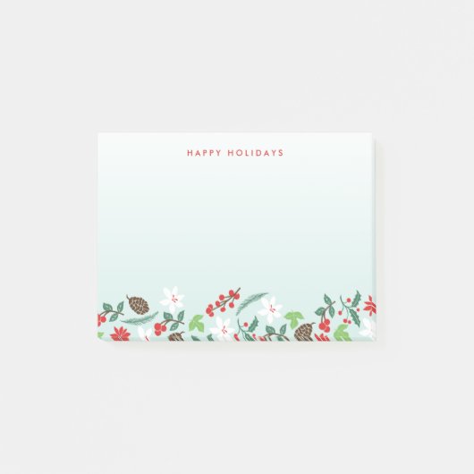 Moderne Retro Chic Pattern Feestdagen Aangepast Post-it® Notes (Voorkant)
