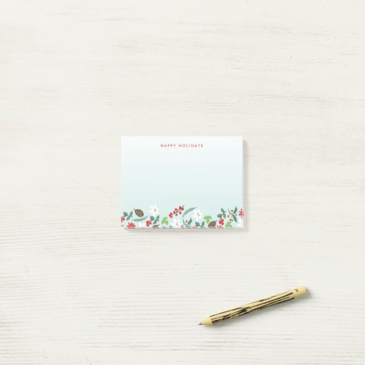 Moderne Retro Chic Pattern Feestdagen Aangepast Post-it® Notes (Op bureau)