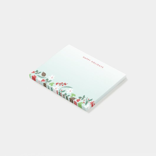 Moderne Retro Chic Pattern Feestdagen Aangepast Post-it® Notes (Schuin)