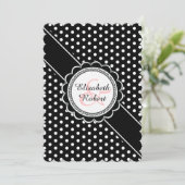 Moderne Retro Chic Zwart-Wit Polka Dot Kaart (Staand voorkant)