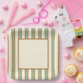 Moderne Retro Chili Lime Streep Papieren Bordje (Feest)