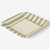 Moderne Retro Chili Lime Streep Papieren Bordje (Gebogen)