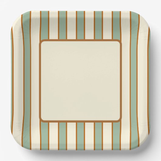 Moderne Retro Chili Lime Streep Papieren Bordje (Voorkant)