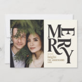 Moderne retro Chritsmas Black gold Announce Aankondiging (Voorkant)