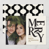 Moderne retro Chritsmas Black gold Announce Aankondiging (Voorkant / Achterkant)