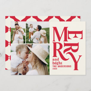 Moderne  retro Chritsmas red festive foto Aankondiging