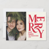 Moderne retro Chritsmas red vakantie Aankondiging (Voorkant)