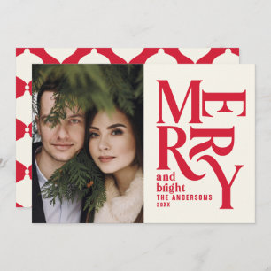 Moderne  retro Chritsmas red vakantie Aankondiging