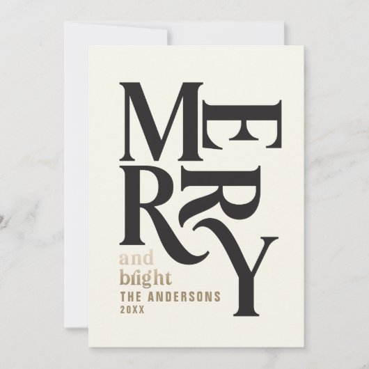 Moderne retro Chritsmas zwart goud Aankondiging (Voorkant)