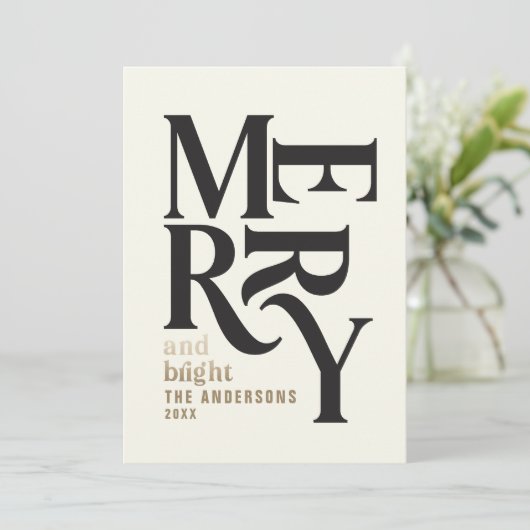 Moderne  retro Chritsmas zwart goud Aankondiging (Staand voorkant)