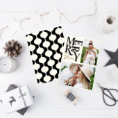 Moderne  retro Chritsmas zwarte goudfoto Aankondiging