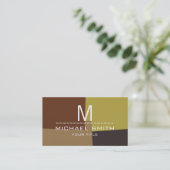 Moderne Retro Colors Monogram #16 Visitekaartje (Staand voorkant)