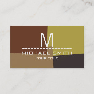 Moderne Retro Colors Monogram #16 Visitekaartje