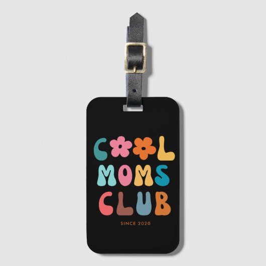 Moderne Retro Cool moeders club  Groovy Bagagelabel (Voorkant (verticaal))