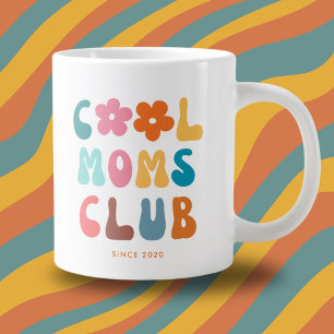 Moderne Retro Cool moeders club  Groovy Daisy Grote Koffiekop