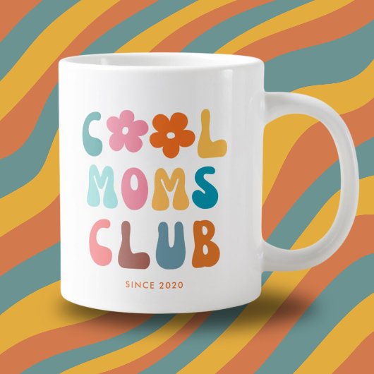 Moderne Retro Cool moeders club  Groovy Daisy Grote Koffiekop