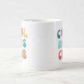 Moderne Retro Cool moeders club  Groovy Daisy Grote Koffiekop (Voorkant)