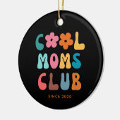 Moderne Retro Cool moeders club Groovy Daisy Keramisch Ornament (Links)