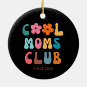 Moderne Retro Cool moeders club Groovy Daisy Keramisch Ornament (Achterkant)