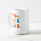Moderne Retro Cool moeders club  Groovy Daisy Koffiemok (Voorkant links)