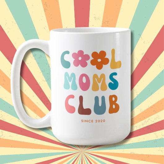 Moderne Retro Cool moeders club  Groovy Daisy Koffiemok