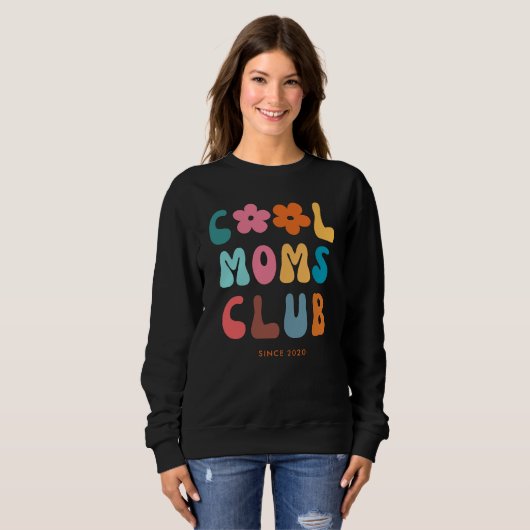 Moderne Retro Cool moeders club  Groovy Daisy Trui (Voorkant volledig)