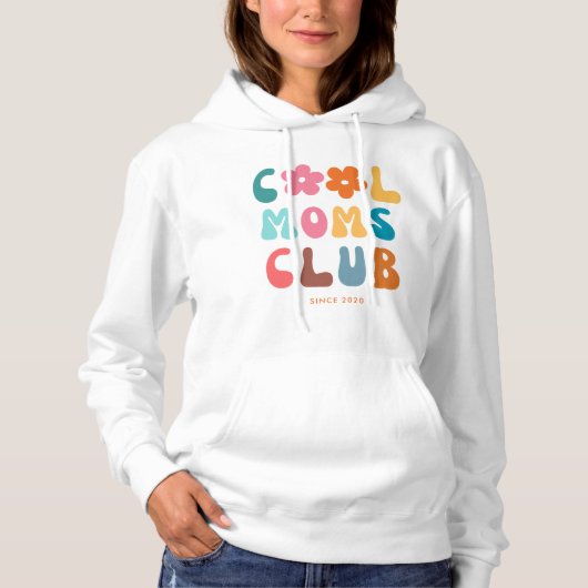Moderne Retro Cool moeders club  Groovy Hoodie (Voorkant)