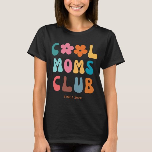 Moderne Retro Cool moeders club Groovy T-shirt (Voorkant)
