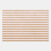 Moderne Retro Cream Hot Pink Stripes Kraft Inpakpapier Vel (Voorkant 3)
