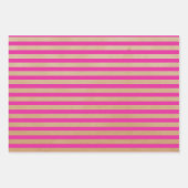 Moderne Retro Cream Hot Pink Stripes Kraft Inpakpapier Vel (Voorkant)