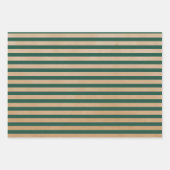Moderne Retro Crème Rood Groene Stripes Kraft Inpakpapier Vel (Voorkant 2)