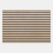 Moderne Retro Crème Zwart Grijs Stripes Kraft Inpakpapier Vel (Voorkant 2)