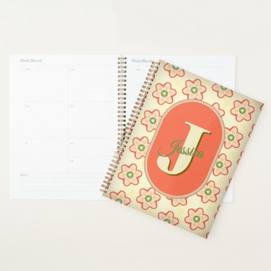Moderne Retro Custom Monogram Planner (Display)