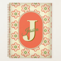 Moderne Retro Custom Monogram Planner