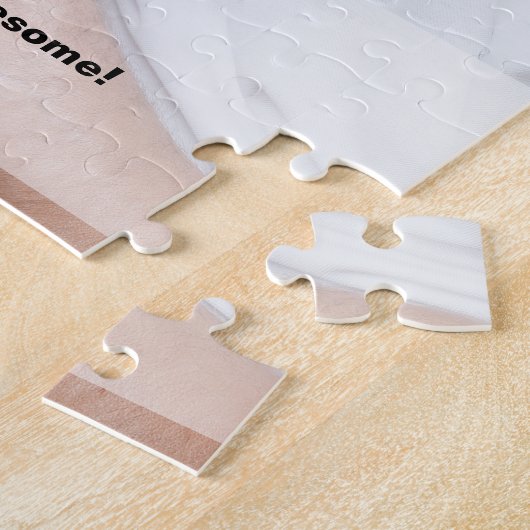 Moderne Retro Daddy Custom Foto en Bericht Legpuzzel (Zijkant)